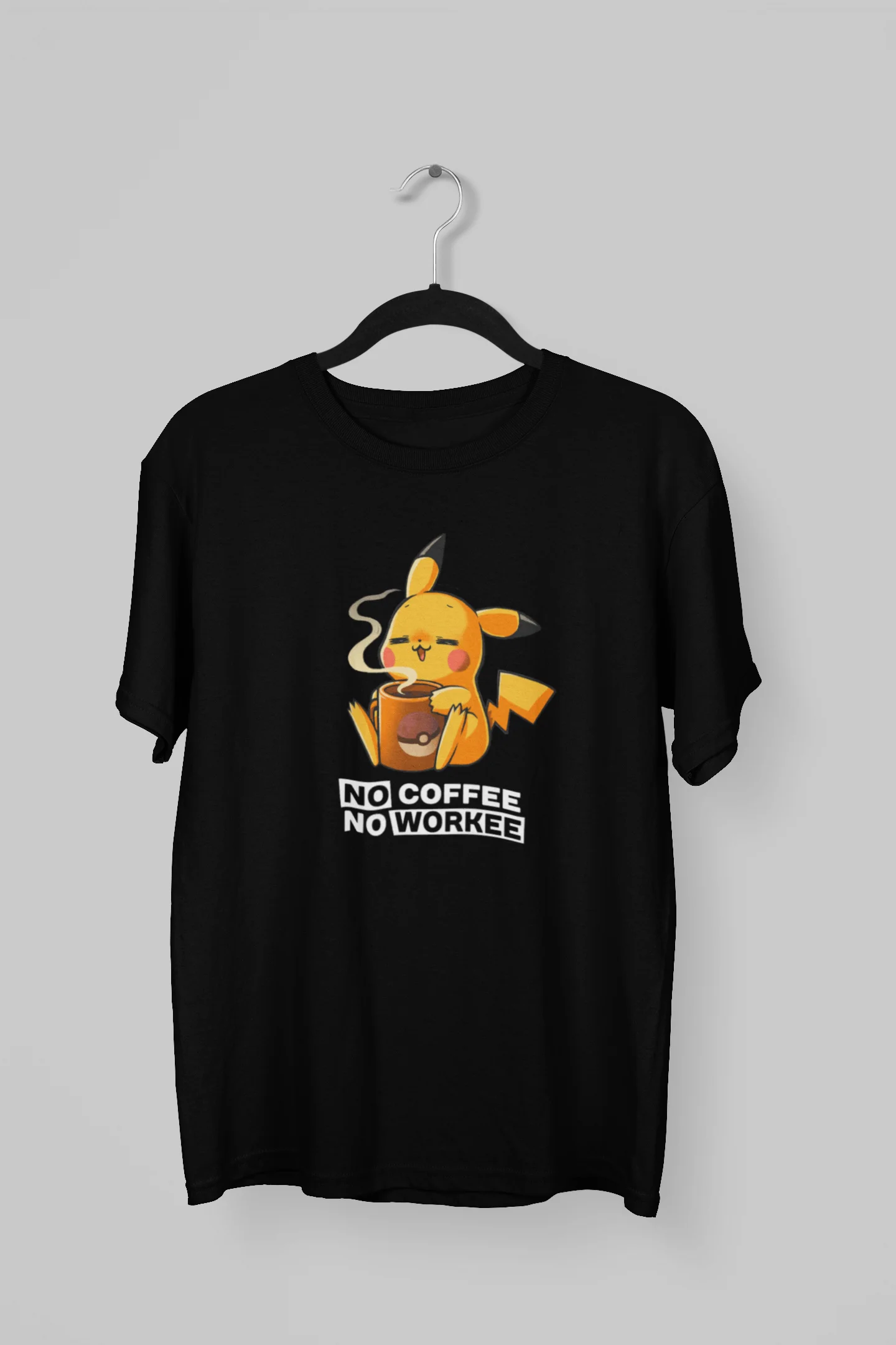 Remera de Pikachu No cofee No workee - Imagen 2