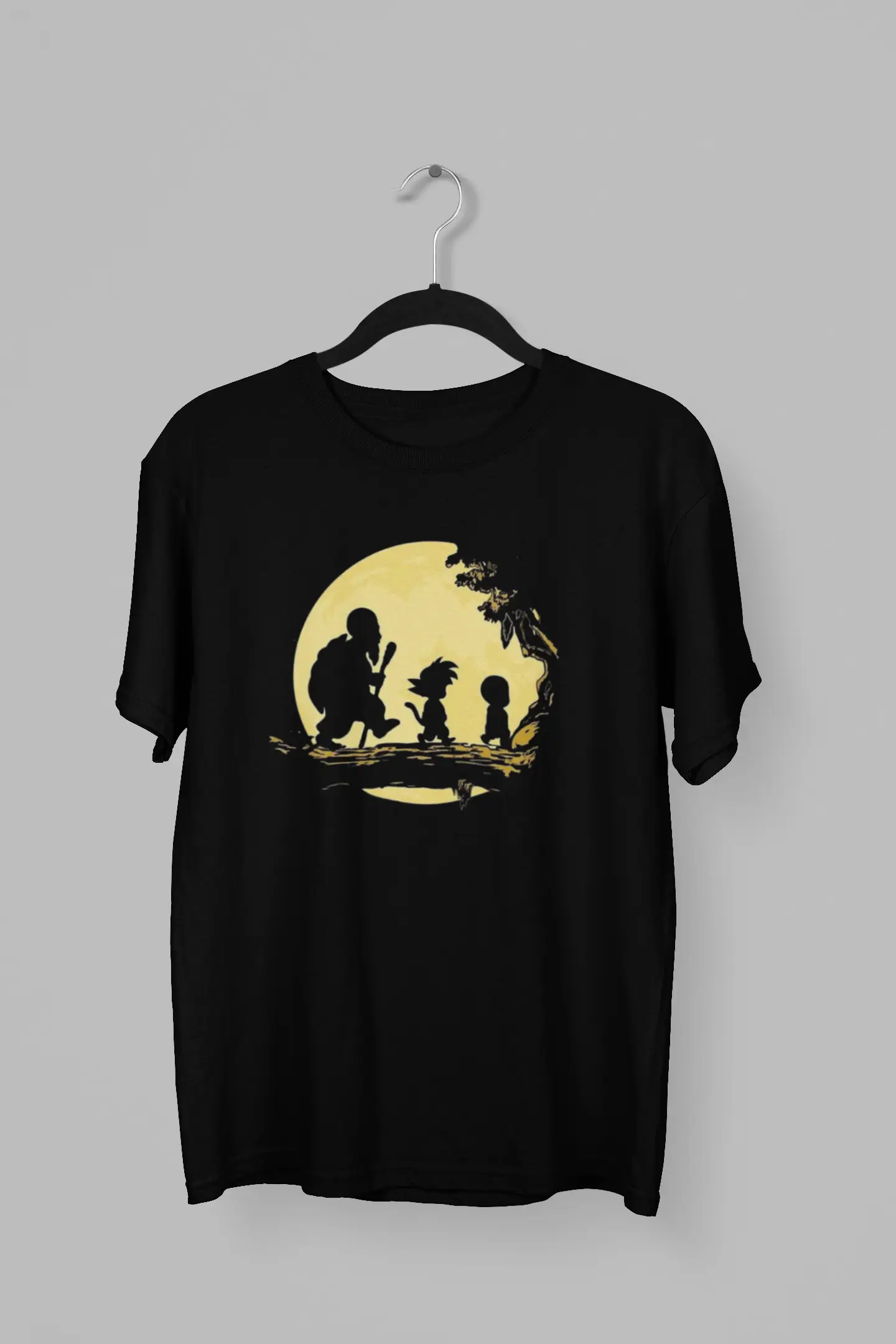 Remera con la silueta de Goku, Krilin y el Maestro Roshi