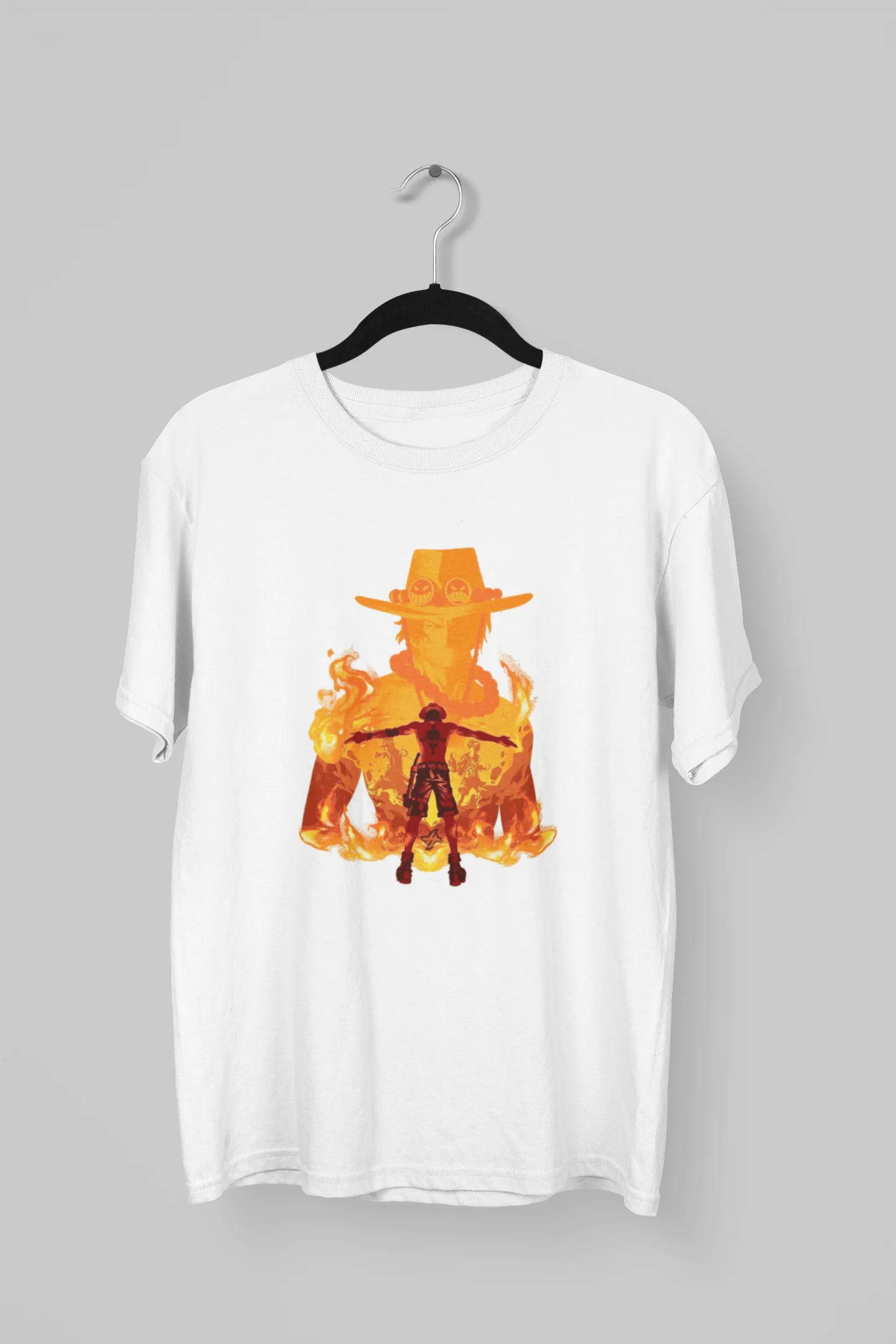 Remera de Once Piece Figura en llamas