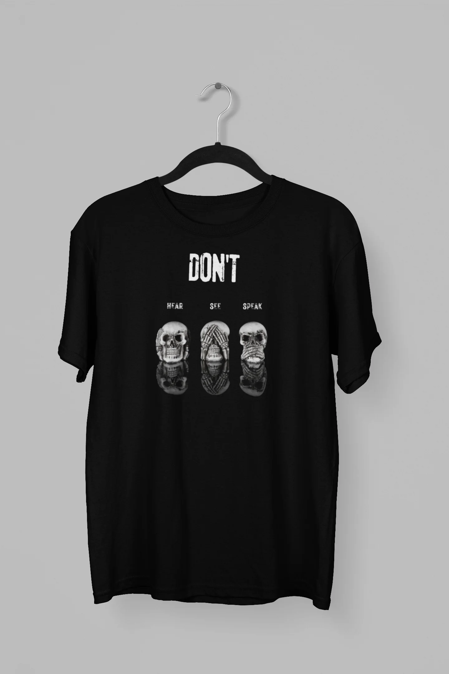 Remera de calavera Dont hear see speak