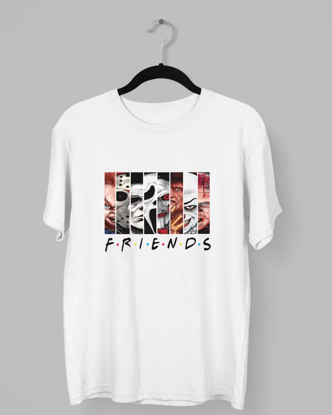 Remera de Friends con las caras de Chucky - Freddy - Pennywise- Jason