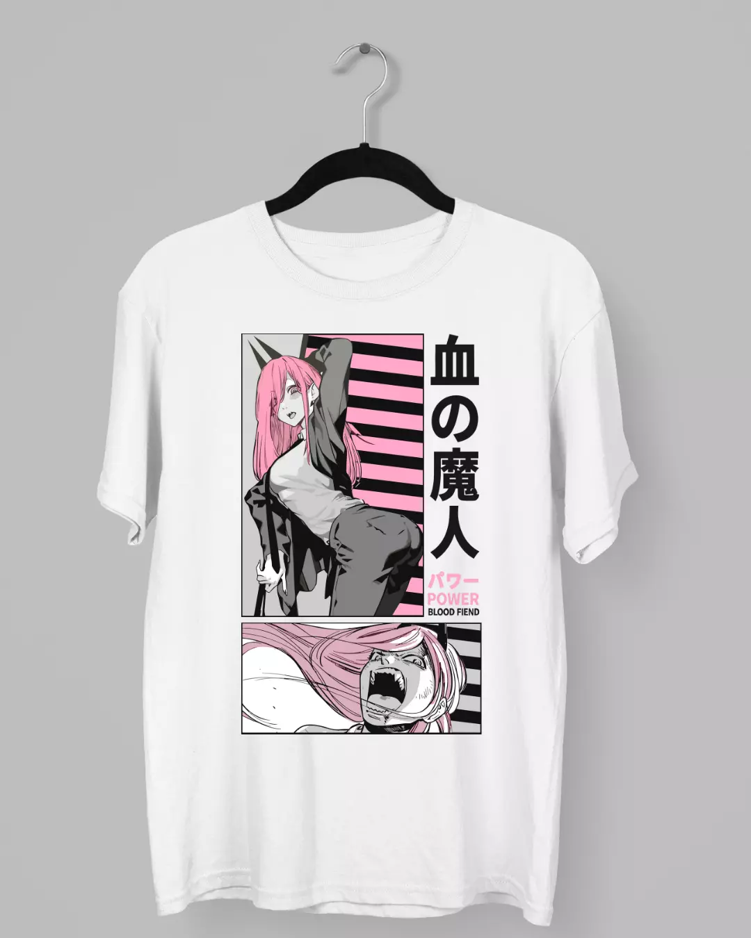 Remera de Makima de Chainsaw man con su pelo rosado