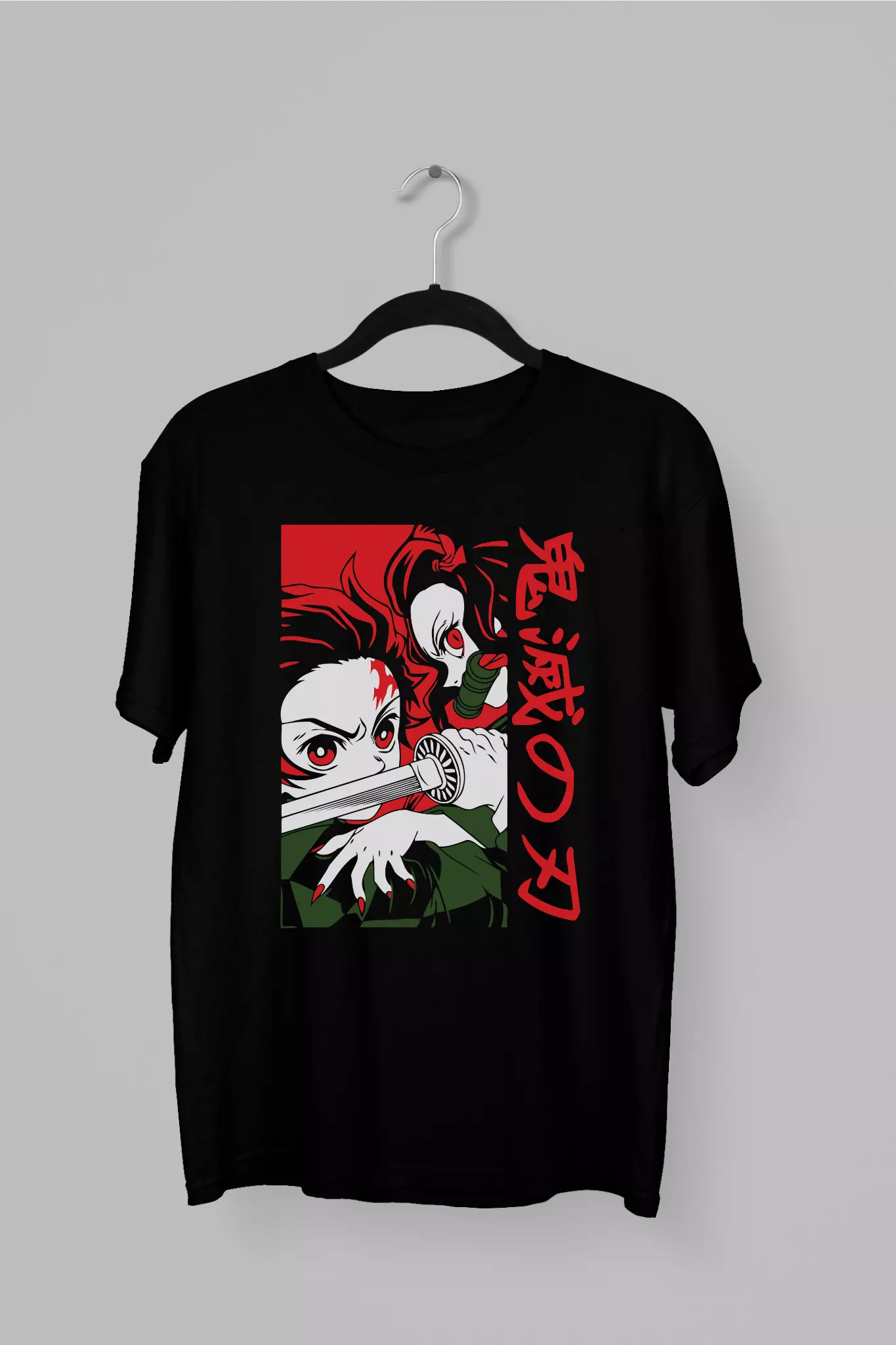 Remera de Tanjiro y Nezuko de Demon Slayer peleando