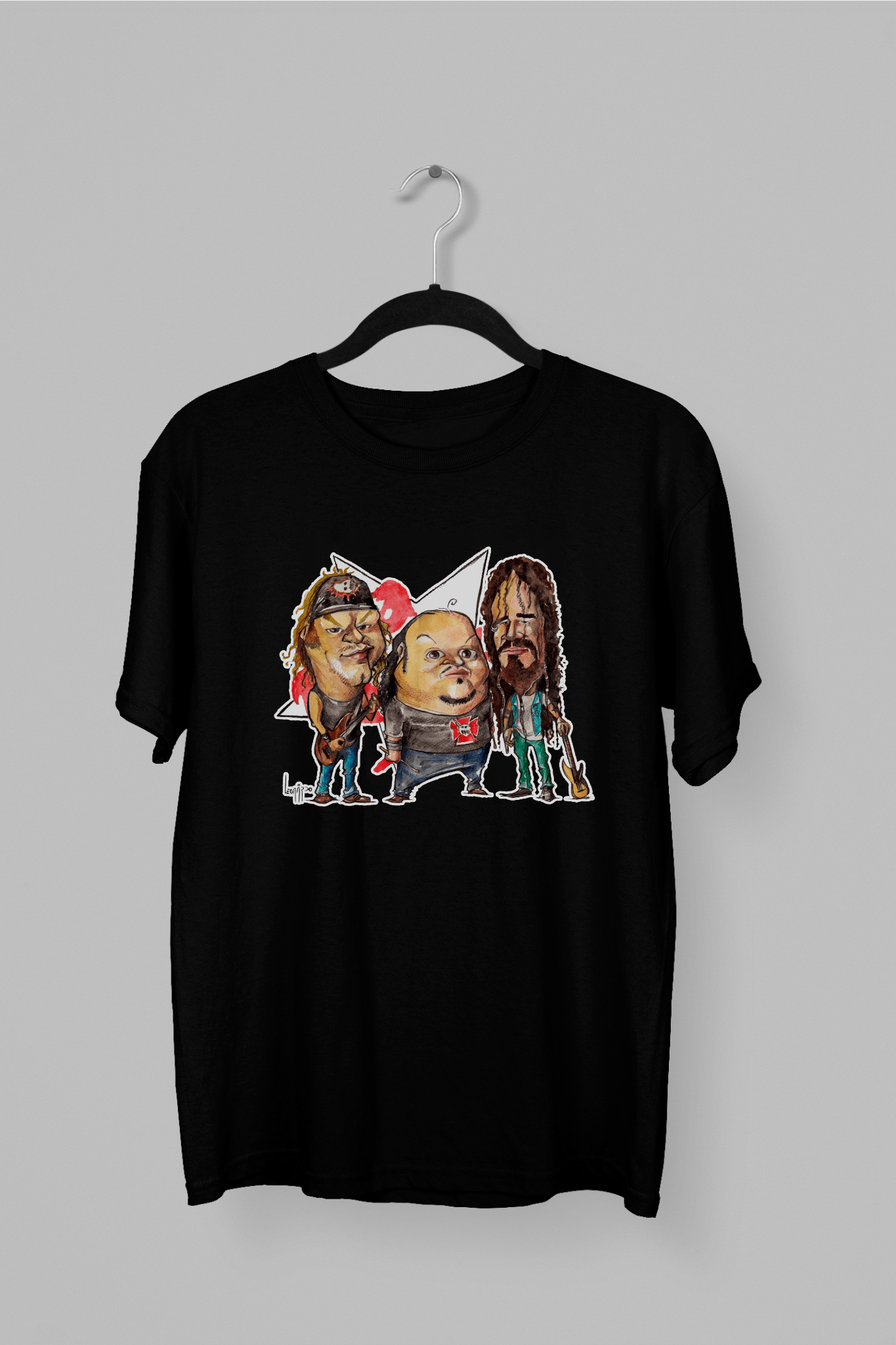 Remera de La Renga con los integrantes y logo de la banda