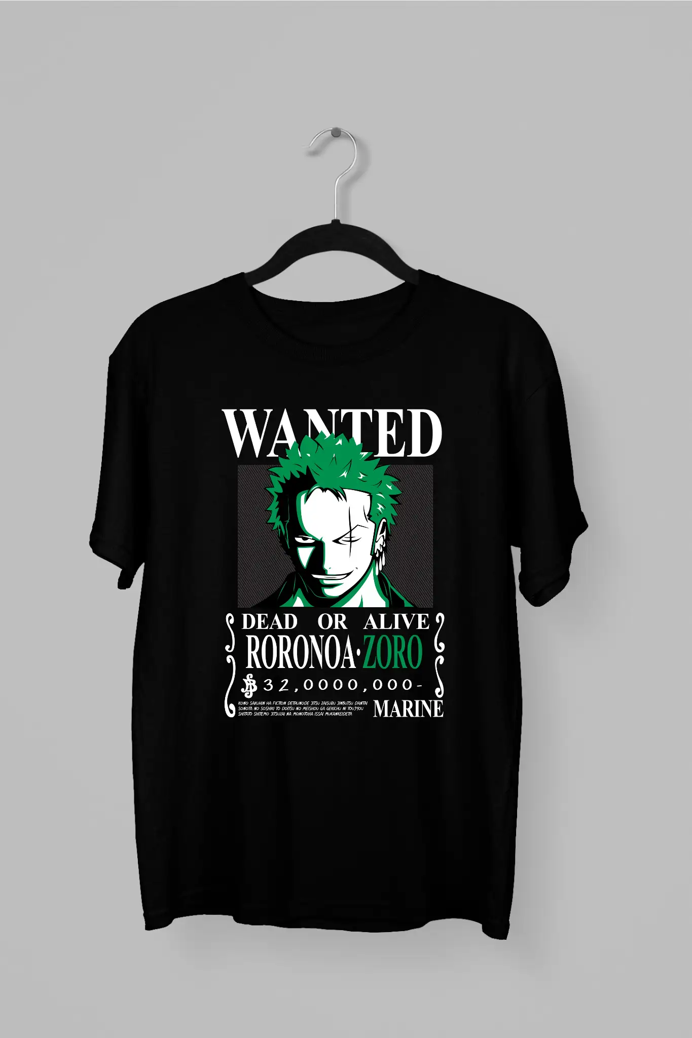 Remera de Roronoa Zoro en un panfleto