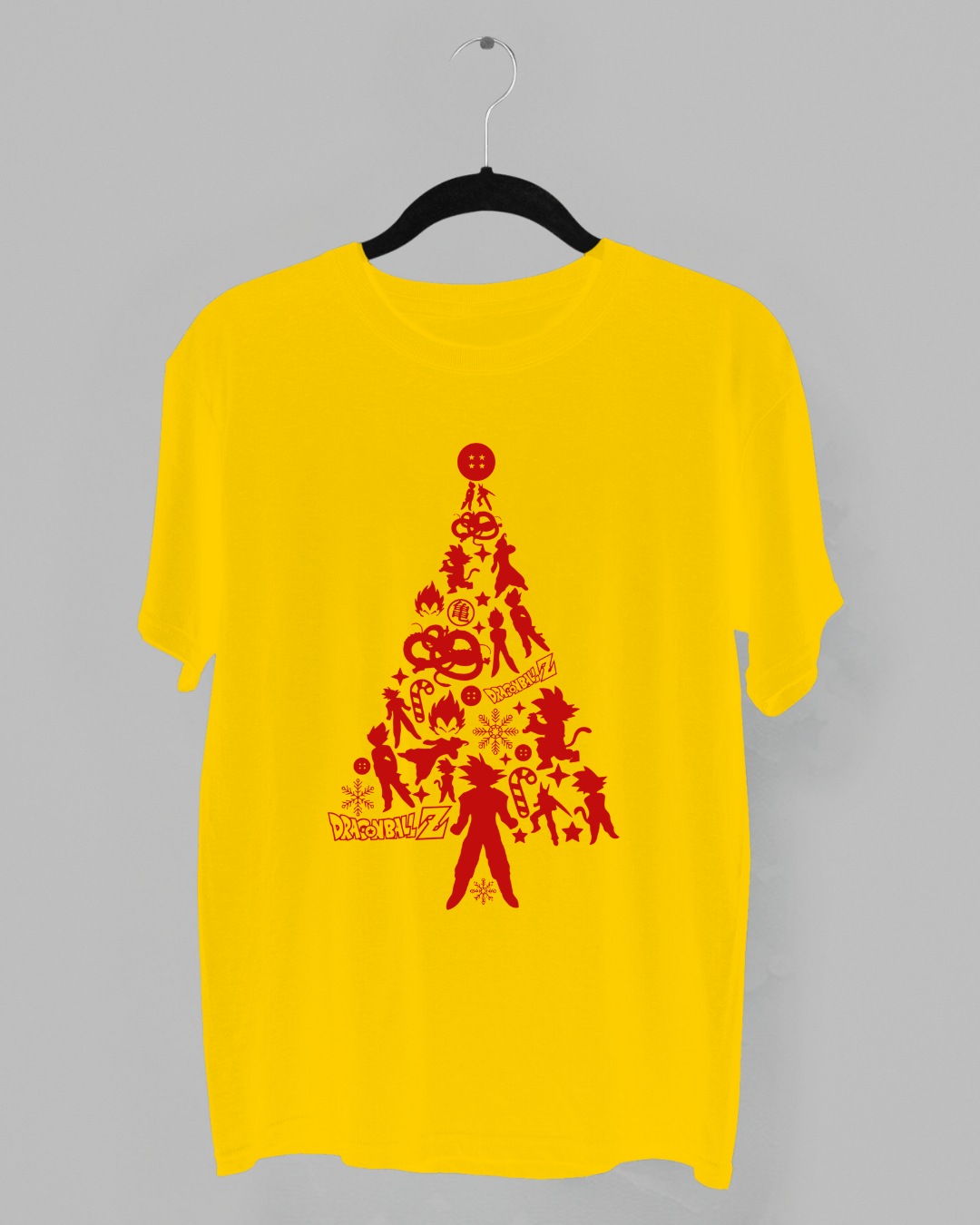 Remera de un Arbolito de Navidad con los integrantes de Dragon Ball