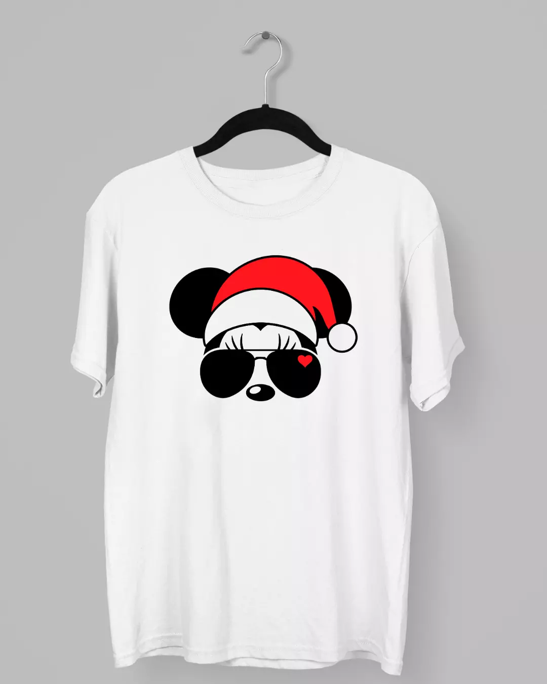 Remera de Minnie con gorra navideña