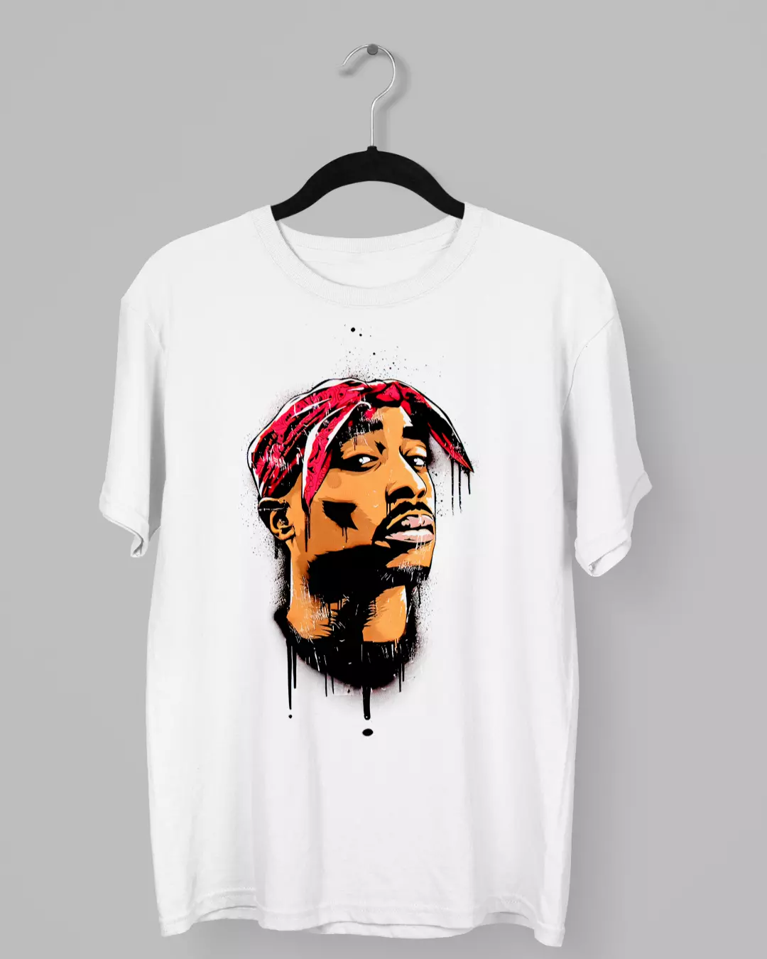 Remera de Tupak Shakur mirando al frente